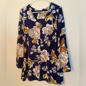 Navy Floral Dress